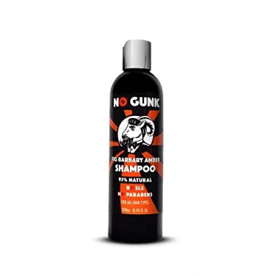 Afbeelding van NO GUNK Natural Shampoo For Men of All Hair Types Sulphate/SLS &amp; Paraben Free Fig Barbary (Amber, 250ml)
