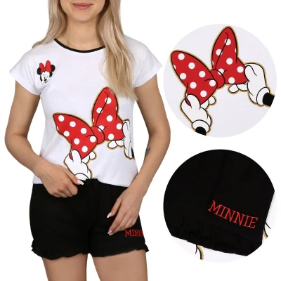 Afbeelding van Minnie Mouse Disney Zwart witte pyjama met korte mouwen, zomerpyjama / 140