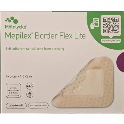 Afbeelding van Mölnlycke Health Care GmbH Mepilex Border Flex Lite zelfklevende schuimverband 4 x 5 cm 10 stuks