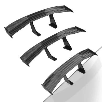 Afbeelding van SIYI XIU 3 stuks universele auto mini spoiler vleugels zonder perforatie voertuig stabiliteit staart koolstofvezel textuur decoratie 6,7 inch (zwart)