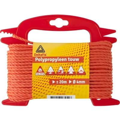 Afbeelding van Deltafix. Nylon touw oranje. 10 meter lang. 8 mm dik. Polypropyleen.