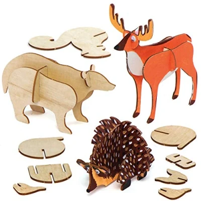 Afbeelding van Baker Ross AX196 Jungle Dieren Van Hout 5 Stuks, Knutselspullen En Knutselsets Voor Kinderen