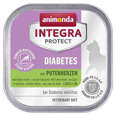 Afbeelding van Animonda Integra Protect Diabetes, Dieet, Kattenvoer, Natte Voeding Bij Diabetes Mellitus, Met Putenhartjes, 16 X 100 G