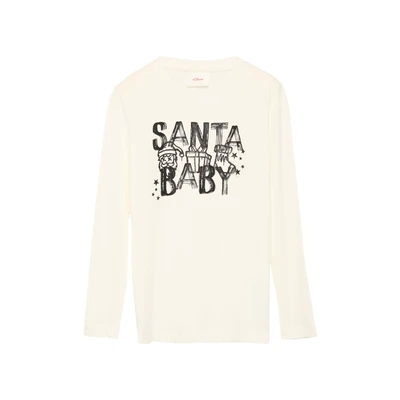 Afbeelding van s.Oliver Longsleeve voor kinderen, Maat: 146/152, Ecru