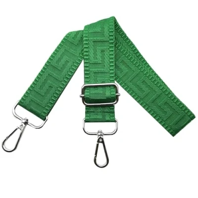 Afbeelding van Verstelbare schouderriem voor damestas, kleurrijk, reserveriem handtas, 3,8 cm breed, met zilveren karabijnhaken, handtassen, crossbody, smaragdgroen