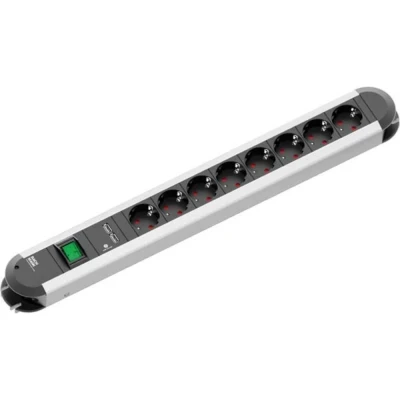 Afbeelding van BACHMANN PRIMO stekkerdoos 8x geaard contact, 2x USB laadpoort, met schakelaar,