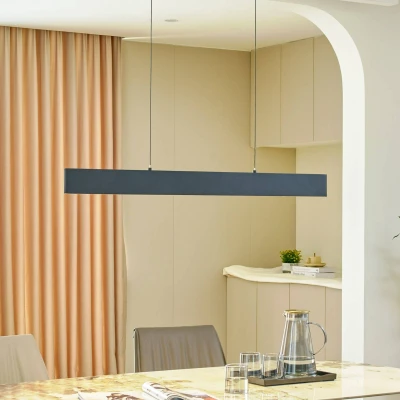 Afbeelding van Lucande LED hanglamp Philine, lengte 101 cm zwart ijzer