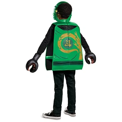 Afbeelding van DISGUISE 100369 Ninja officieel 3 delig Lloyd Ninjago kostuum voor kinderen inclusief masker en handschoenen, groen, één maat