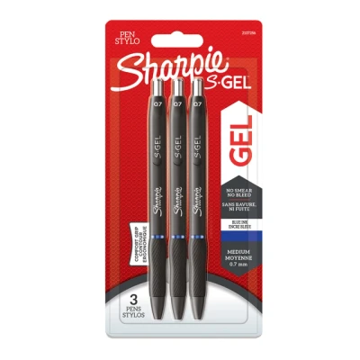 Afbeelding van Gelschrijver Sharpie 0,7mm blauw blister à 3 stuks