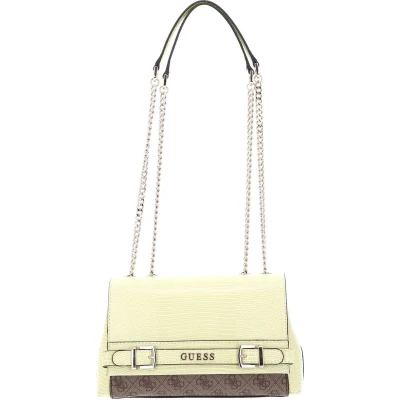 Afbeelding van GUESS Schoudertas Sestri Logo Convertible Xbody Flap Bag Latte / Pale Yellow Lichtgeel