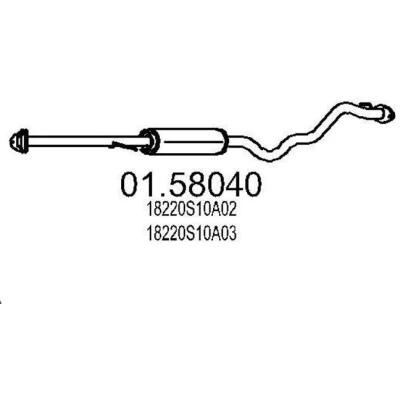 Afbeelding van MTS 01.58040 Middendemper 2380mm HONDA: CR V I (RD) 2.0 16V 4WD 1995 2002