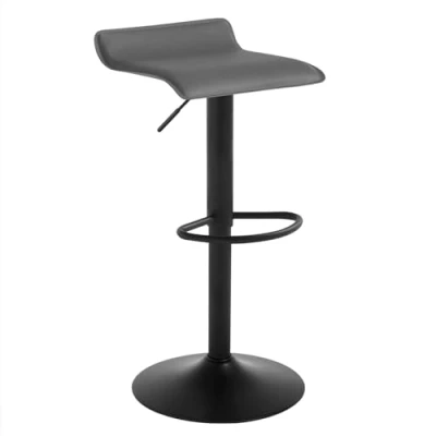 Afbeelding van WOLTU barkruk BH159sz 1 set barstoel bistrokruk designer kruk, in hoogte verstelbaar draaibaar, kunstleer staal, zwart