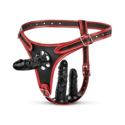 Afbeelding van Fetish Collection Triple Dildo Strap On Harness