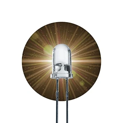 Afbeelding van Lumetheus LED 5mm kleur warm wit 10000 mcd 20 stuks lichtdiodes ca. 3V witte diode 2 pin LEDs behuizing helder