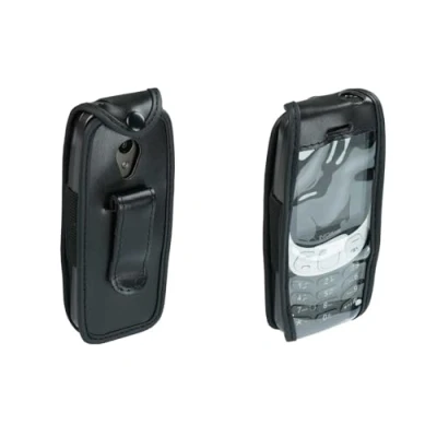 Afbeelding van caseroxx Leren tas met riemclip compatibel Nokia 3210 (2024) van echt leer, en venster in zwart