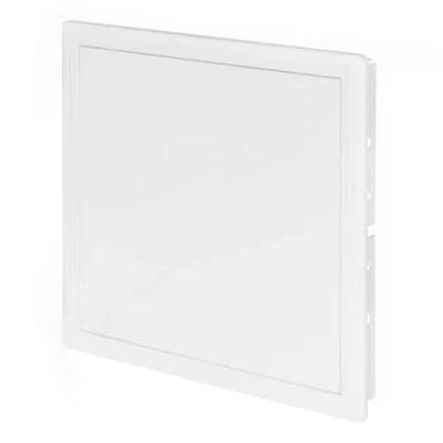Afbeelding van Awenta Kunststof toegangsklapdeur 300x300 mm witte afdekplaat voor de openingsklep kastdeurslot deurgrendel verborgen scharnier afneembare deur lakbaar glad oppervlak