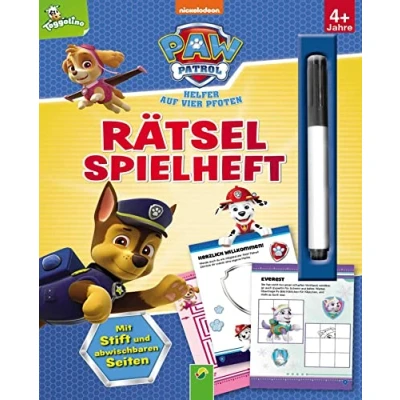 Afbeelding van Paw Patrol Rätselspielheft mit Stift und abwischbaren Seiten: Erste Rätselaufgaben für Kinder ab 4 Jahren (Labyrinthe, Von Punkt zu Punkt, Zeichenschule) Chase, Marshall, Skye Co.