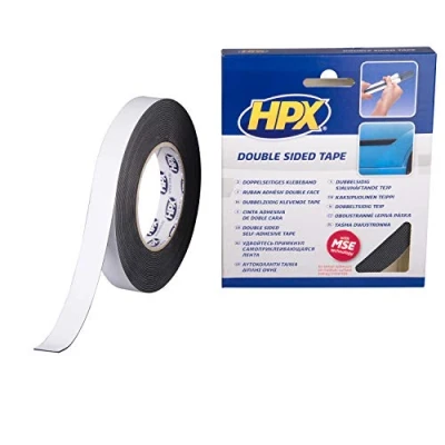 Afbeelding van HPX Dubbelzijdige PE bevestigingstape Zwart 19mm x 10m ZC05 10 stuks