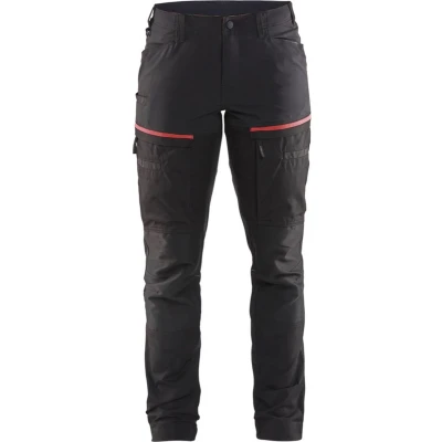 Afbeelding van Blaklader Servicewerkbroek met stretch voor dames 7166 1845 Zwart/Rood C42