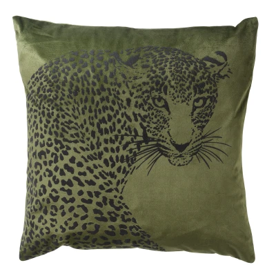 Afbeelding van Dutch Decor SIMBA Sierkussen met dierenprint 45x45 cm Chive groen