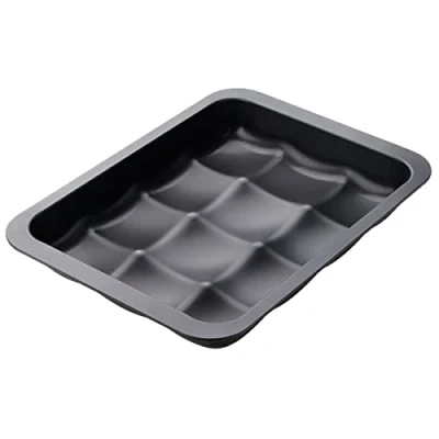 Afbeelding van Zenker 6517 broodjesvorm Black Metallic, hoogwaardige stoompastavorm met anti aanbaklaag, bakvorm voor 12 bultjes, vierkante bakplaat kleine broden, veelzijdige vorm (kleur: zwart)
