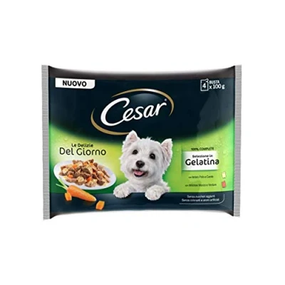 Afbeelding van Cesar Hondenvoer nat voer fijn in verse zak selectie gelei, 52 verpakkingen (13 x 4 100g)
