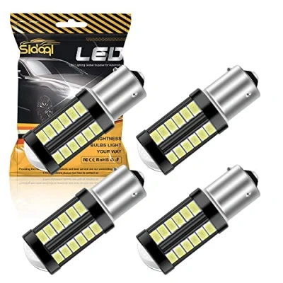 Afbeelding van Sidaqi 1156 BAU15S PY21W LED lampen 5630 33SMD Wit 900LM Vervangen voor back up Omkeren Rempositie Staart Mistachterlichten 12 30V 3.6W (4 stuks)