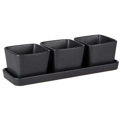 Afbeelding van WENKO Dipschaal Snack &amp; dip 0,3 l. inclusief blad (set, 3 delig)