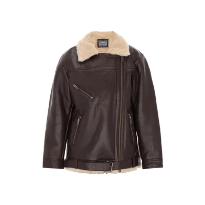 Afbeelding van Jas DREIMASTER XS / Bruin 100% Lamsleer