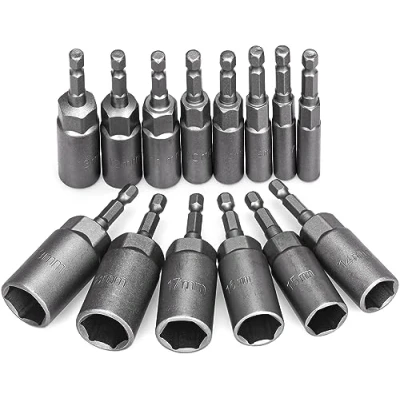 Afbeelding van HATANSE 14 stuks verzonken zeskantige dopsleutelset dopsleutelinzetstukken 6 19 mm dopsleutel 1/4 inch dopsleutels adapters verwerkingsdiepte 34 voor accuschroevendraaier en boor