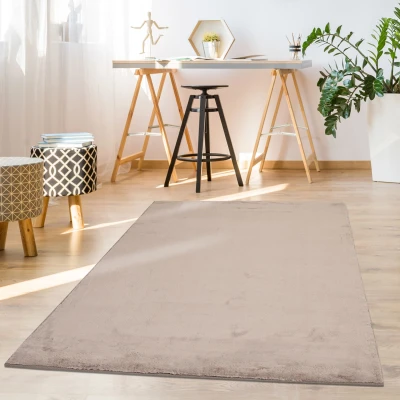 Afbeelding van Paradise Fluffy Vacht Vloerkleed Hoogpolig Taupe Effen Tapijt 120x170 cm