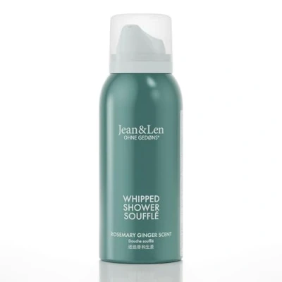 Afbeelding van Jean &amp; Len Shower Soufflé Rosemary Ginger, met amandel en jojoba olie, voor een geurende reinigingservaring, normale tot droge huid, doucheschuim in reisformaat, zonder parabenen siliconen,