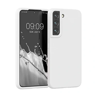 Afbeelding van kwmobile telefoonhoesje geschikt voor Samsung Galaxy S22 Hoesje met siliconen coating Smartphone case in mat wit
