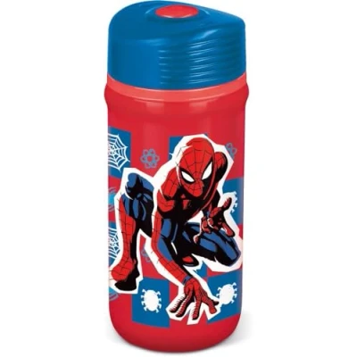 Afbeelding van Marvel Spiderman drinkfles voor kinderen, rood, blauw, kunststof, 390 ml, met druppelsluiting