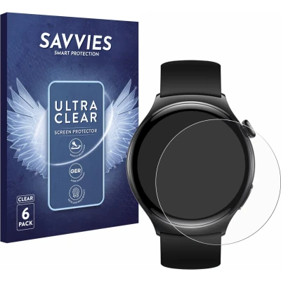 Afbeelding van Savvies (6 Stuks) Schermbeschermer voor Huawei Watch 4 Active (46 mm) Screen Protector Ultra Transparant