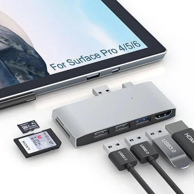Afbeelding van Surface Pro 6/5/4 Docking Station USB Hub 3.0 4K HDMI Adapter, SD &amp; TF/Micro Geheugenkaartlezer, @30Hz poort Converter Accessoires voor Microsoft