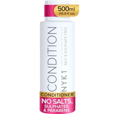 Afbeelding van Natuurzoutvrije shampoo en conditioner voor gebruik volgens keratinebehandelingen gekleurd haar naverzorging mannen vrouwen.
