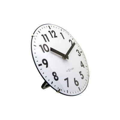 Afbeelding van Tafelklok Nextime Duomo Mini 20 cm wit gebolde glazen lens