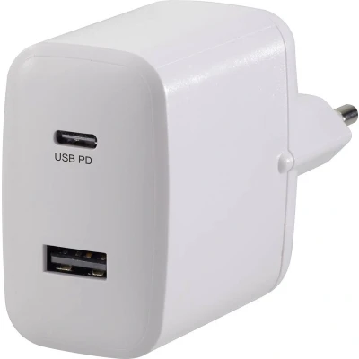 Afbeelding van VOLTCRAFT UC 2ACX001 USB oplader 30 W Thuis Uitgangsstroom (max.) 3000 mA Aantal uitgangen: 2 x USB, C bus Power Delivery (USB PD)