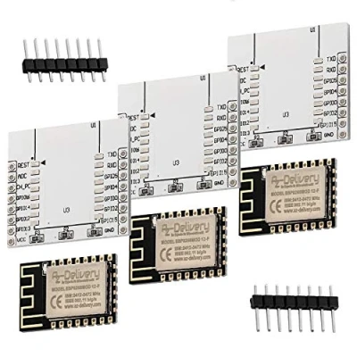 Afbeelding van AZDelivery 3 x ESP8266 ESP 12F Verbeterde Versie naar 12E WLAN WIFI Module compatibel met Adapter Board Arduino