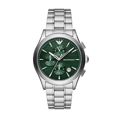 Afbeelding van Emporio Armani AR11529 Horloge Paolo Chrono staal zilverkleurig groen