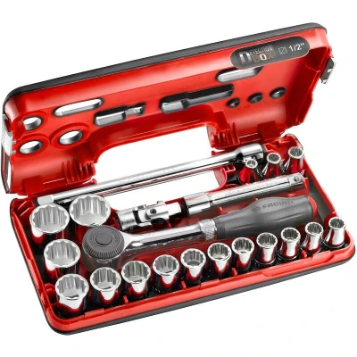 Afbeelding van Facom 21 delige compacte doos 1/2&quot; 12 kant met ratel draaiend heft S.360DBOX112