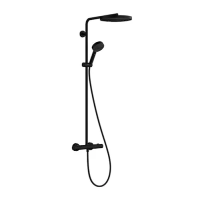 Afbeelding van hansgrohe pulsify s puro showerpipe 260 1jet met thermostaat en handdouche 3jet mat zwart 24236670