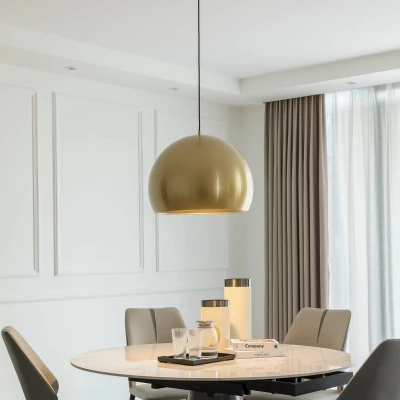 Afbeelding van Lucande Hanglampen 1licht Aluminium H: 37 cm messing Inclusief lichtbron
