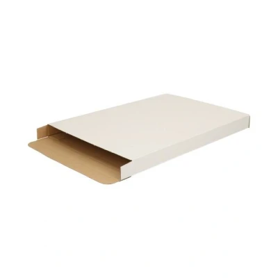 Afbeelding van 50x Brievenbusdoos A4+ wit met zijklep 350 x 250 28 mm E golf (± 1,5 mm) Karton Universele verzenddozen