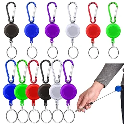 Afbeelding van 12 Stuks Uitschuifbare Lanyard, Intrekbare Badgehouder Sleutelrol Sleutelhanger, Sleutelhanger voor Badge ID kaarthouder Sleutelkaart