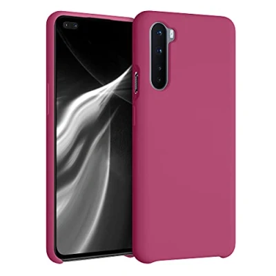 Afbeelding van kwmobile telefoonhoesje geschikt voor OnePlus Nord Hoesje met siliconen coating Smartphone case in frambozenroze