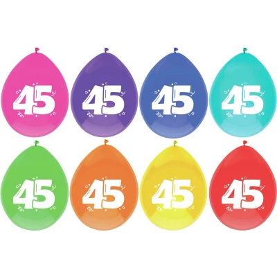Afbeelding van Ballon 45 jaar 6 stuks