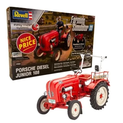 Afbeelding van 1:24 Revell 07823 Porsche Junior 108 Tractor Farming Simulator Edition Plastic Modelbouwpakket