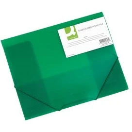 Afbeelding van Q connect Elastomap, A4, 3 Kleppen En Elastieken, Transparant Pp, Groen Elastomap